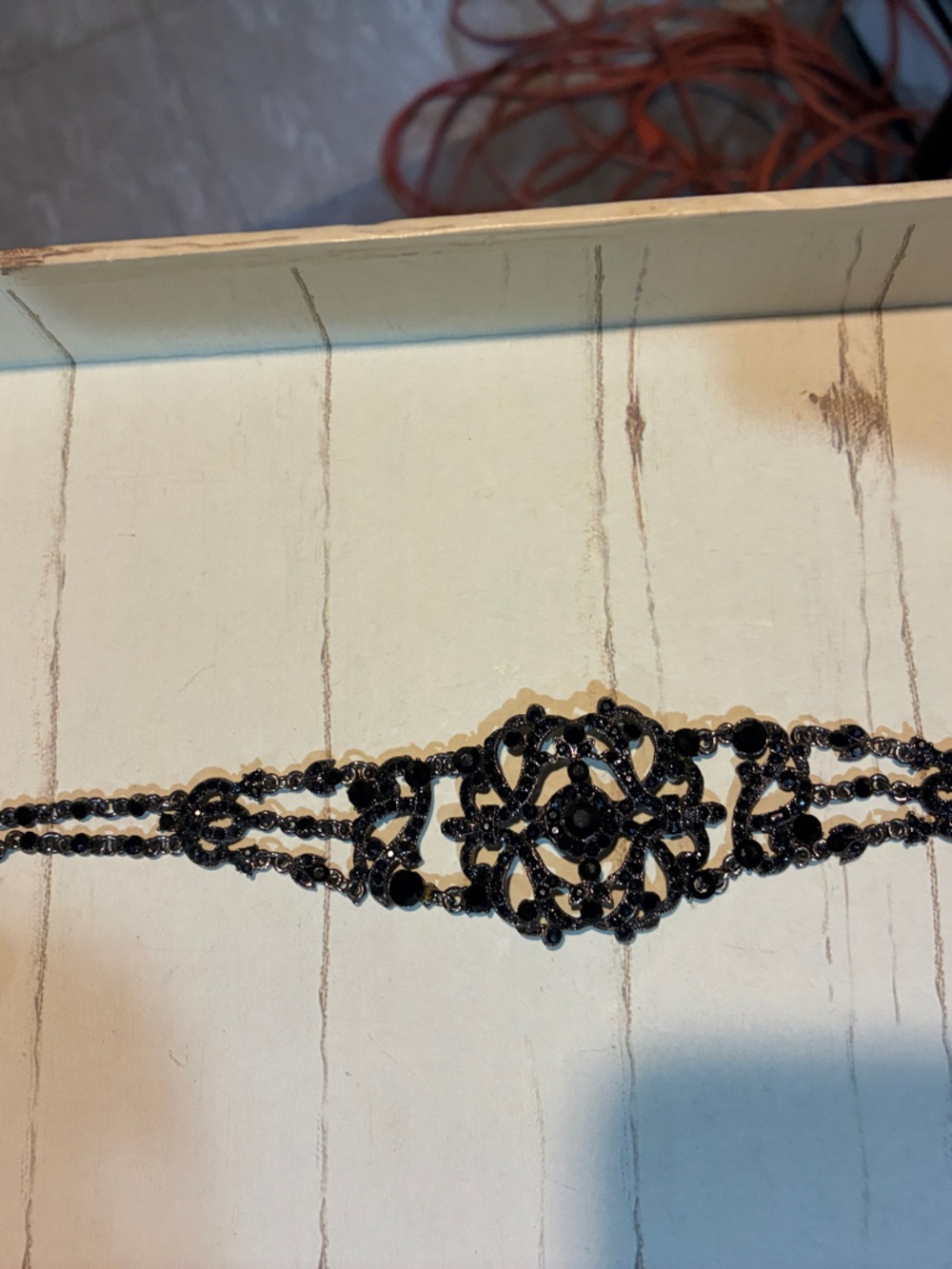 Black Beaded Filigree Statement Chhoker